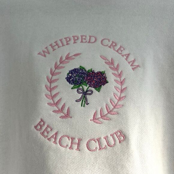 Whipped Cream Women’s Light Weight Cropped Hooded Sweatshirt w/Embroidery Sz S - Picture 8 of 11